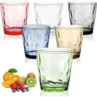 FELIXLEO Gläser-Set Wassergläser Kunststoff 6 Stück 330ml Bunte Plastikbecher Stapelbar, 1-tlg.