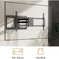 my wall TV-Wandhalterung HP43L, (bis 100 Zoll, TV Wandhalterung für XXL Fernseher bis zu 100 Zoll (254 cm)