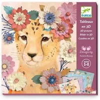 DJECO Kreativset Papierkunst Blumenkrone 3D Basteln 4 Motive und 100 Blütenkronen