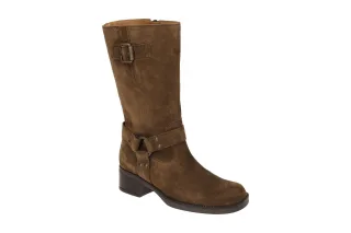 Gabor Damenstiefel 75.921 - BEST FITTING Whisky braun Velourleder Biker Absatz