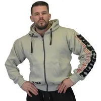 BRACHIAL THE LIFESTYLE COMPANY Kapuzensweatjacke Brachial Zip-Hoody "Gym" hellgrau/schwarz