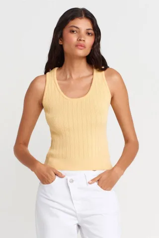 Rippenshirt Ärmellose Slim-Fit Bluse