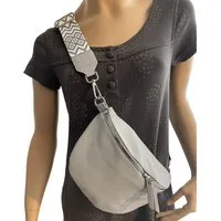 Taschen4life Umhängetasche moderne Bauchtasche Brusttasche Gürteltasche, CrossBody Bag, Bodybag Schultertasche, breiter Muster Stoffgurt/Umhängeband