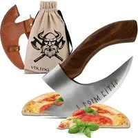 VIKING CRAFT Pizzamesser Pizza Axt Wikinger inkl. Lederschutz - Pizzamesser für echte Wikinger Pizzaschneider Axt perfekt geeignet als Wikinger Deko