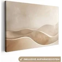 OneMillionCanvasses® Leinwandbild Beige - Natur - Abstrakt - Modern, Fotodruck (1 St), Leinwand Bilder Klein, Wand Dekoration Aesthetic 30x20 cm