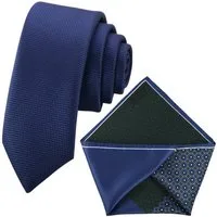 GASSANI Krawatte Herren-Krawatte Rips Fine Karo, z. Anzug Schmal Slim, Uni Seide Touch (Set, 2-St., Gepunktet, 2, Getupft, Paisley, Bunt, Geblümt, Schlips, Einstecktuch, Kariert) Blumen Blüten Punkte Dots Pünktchen Tupfen Tropfen Rauten, Seide Touch