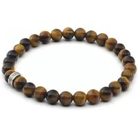 LAVISA Armband Armband 6mm Echte Edelstein Perlen, Kristalle, Onesize, Echte Edelsteine, Rostfreies Edelstahl, Wasserfest