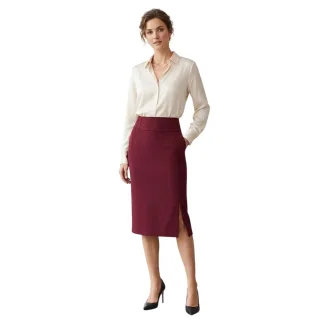 Boss - "Vizena" Bleistiftrock für Damen (Dunkelrot)