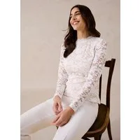 bonprix Langarmshirt mit romantischem Blumenmuster, schmale Passform