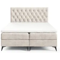 Best for Home Boxspringbett K18 SLIM mit zwei Bettkasten und Komfort Topper H3 (Bonell-Matratze, gepolstertes Kopfteil, Doppelbett versch. Größen, 140x200 160x200 180x200 200x200 cm), Handwerksqualität, TOP Preis-Leistungs-Verhältnis