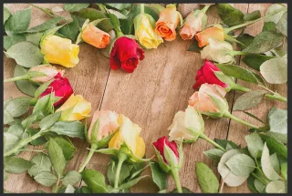Fussmatte Rosen 10046 | Größe: 60 cm x 45 cm