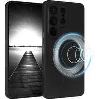 EAZY CASE Handyhülle MagSafe Silikon für Samsung Galaxy S26 Ultra 6,9 Zoll, Schutzhülle mit MagSafe kratzfest Back Cover Kameraschutz Schwarz