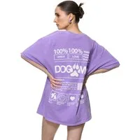 Worldclassca T-Shirt Worldclassca Oversized Print DOG MUM T-Shirt lang Sommer Oberteil PRINT - DOG MUM 100% LOVE WALKING