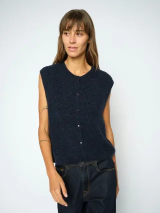 MOS MOSH - MMAlmine Thora Knit Vest salute navy - Gr. - S