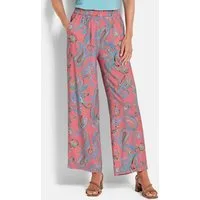 GOLDNER Schlupfhose Kurzgröße: Leichte Sommerhose mit Paisley-Print Druckhose mit Schlupfbund, Eingriffstaschen und Knöchellänge