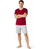 Moonline Shorty Kurzer Herren Schlafanzug Pyjama Nachtwäsche Kurzarm 100% Baumwolle (2 tlg) atmungsaktiv