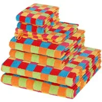 Cawö Handtuch Set Lifestyle, Walkfrottee (Spar-Set, 8-St), 2 X Wasch- 2 X Gäste- 2 X Dusch- 2 X Handtuch im Set - Baumwolle