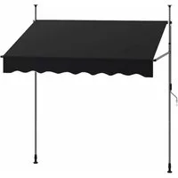 COSTWAY Klemmmarkise 200x210cm höhenverstellbar, für Balkon ohne Bohren