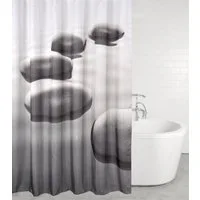 Sanilo Duschvorhang Black Stones 180 x 200 cm, 100% wasserdicht, Anti-Schimmel-Effekt, hochwertige Qualität