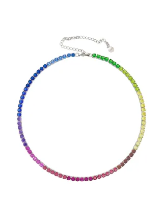 Fashionbox Collier rhodiniert mit Zirkonia multicolor