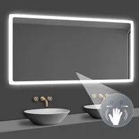 duschspa Badspiegel LED Spiegel mit Beleuchtung dimmbar beschlagfrei Wandspiegel, Breite 70-160cm, Sensor-Schalter