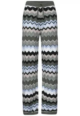 Street One - Hose mit Zick-Zack Muster deep bound green - Gr. - 30