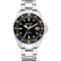 Gigandet Automatikuhr Herrenuhr, Armbanduhr, Taucheruhr, 43mm, SEA GROUND G2-007, Mineralglas, Aluminiumlünette, Schwarz, 30bar/300m wasserdicht