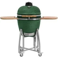 BBQ-Toro Keramikgrill Kamado Grill Holzkohlegrill "KURO" Ø 52 cm, Grün, Keramikgrill, High-End Holzkohlegrill, optimale Hitzespeicherung