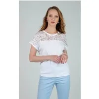 Passioni T-Shirt mit Blumen-Spitze