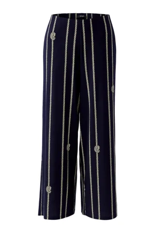 Miss Lagotte - Hose mit Muster beige/blau - Gr. - 38