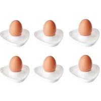 WESTMARK Eierbecher 6 Stk., dreieckig, stapelbar, hochwertiger Kunststoff, Tri, Weiß, Made in Germany, spülmaschinengeeignet, BPA-frei