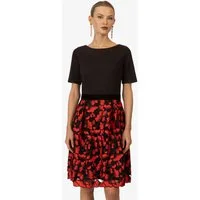 Kraimod Cocktailkleid mit floraler Spitze und Samt-Taille