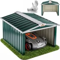 Gardebruk Mähroboter-Garage, Satteldach Metall 86x100x63cm Witterungsbeständig 4x Erdanker Carport