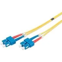LWL Patchkabel, Duplex, SC > SC Stecker, Singlemode OS2 gelb, 1 Meter