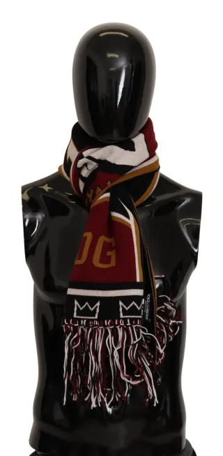 Dolce & Gabbana Herren Multicolor Wolle stricken DG König Schal Wrap Schal