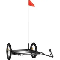vidaXL Fahrradlastenanhänger Fahrradanhänger Schwarz 135x68x37 cm Eisen