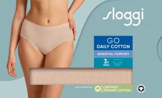 sloggi - sloggi GO Daily Cotton Midi 3P braun - Gr. - S