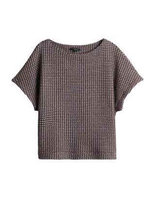 Opus - Sweatshirt - Shirt mit Strukturmuster rot - Gr. - 38