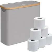 relaxdays Toiletten-Ersatzrollenhalter Toilettenpapier Aufbewahrung 12 Rollen, grau