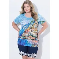 MIAMODA T-Shirt T-Shirt Comfort Fit Holiday-Motiv Halbarm