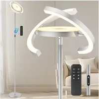 FIMEI Stehlampe Saturn-Stehlampe 36W, Stufenlos dimmbar, LED fest integriert, warmes Licht, kaltweiß, Tageslicht, Steuerung per Fernbedienung/Touchbedienung