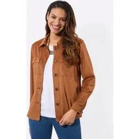 Witt Blusenblazer Lederimitat-Blazer Langarm