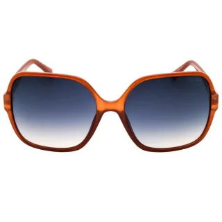 Guess – Sonnenbrille mit Farbverlauf in Hellbraun mit blauen Gläsern