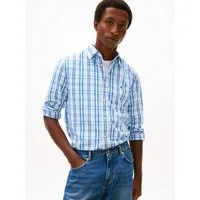Tommy Hilfiger Langarmhemd FLEX POPLIN MEDIUM CHECK Button-down-Kragen, Regular fit