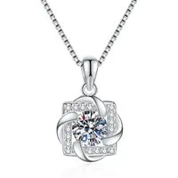 Staufergold Silberkette Moissanit Halskette „Eleganter Solitär“ 1 ct Silber, hypoallergen und wasserfest