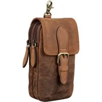 Benthill Gürteltasche Echt Leder Gürteltasche Damen & Herren Hüfttasche Wandertasche, Reißverschlussfach