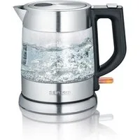 Severin Wasserkocher WK 3468 Glas-Wasserkocher, 2200 W, 360° central-cordless-system, 1-Hand-Bedienung,Kompakt