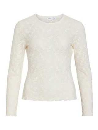 VILA - VIFAY O-NECK L/S TOP - NOOS Egret - Gr. - L