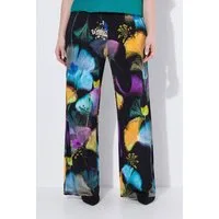 Ulla Popken Schlupfhose Slinky-Hose Ginkgo-Design Biesen Elastikbund