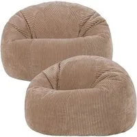 icon Sitzsack Erwachsene 2er Set Klassischer Sitzsack aus Cord „Kingston“, 85x50cm, Made in Germany, für Erwachsene & Kinder, mit Füllung